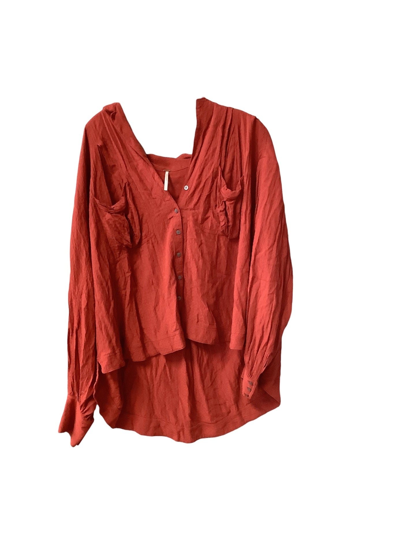 Red Top Long Sleeve Free People, Size L