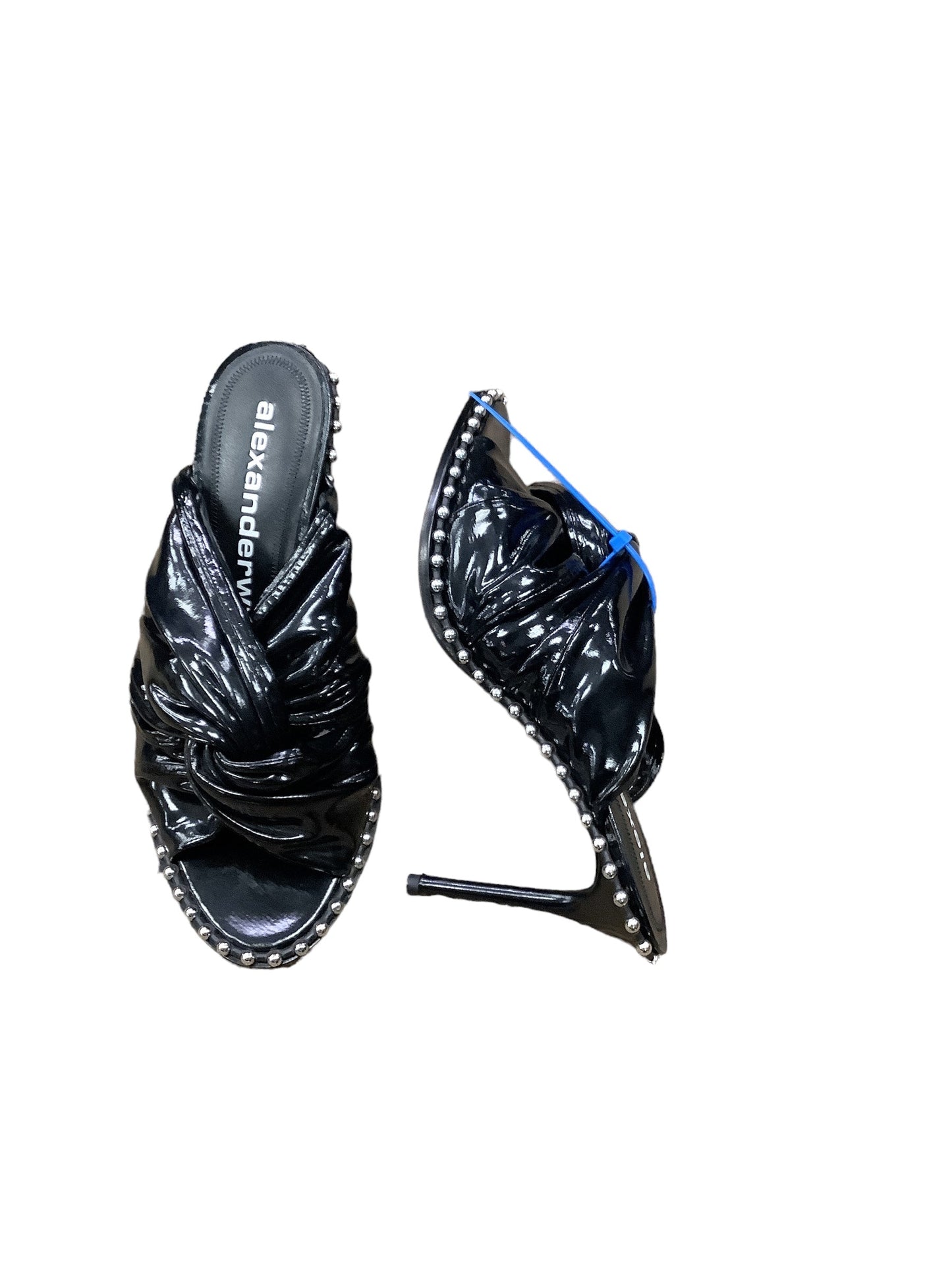 Black & Silver Sandals Luxury Designer Alexander Wang, Size 10