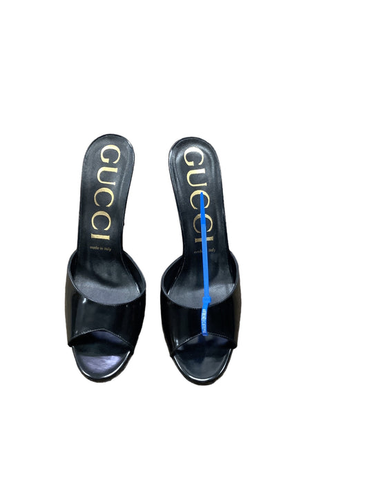 Black Sandals Luxury Designer Gucci, Size 9.5