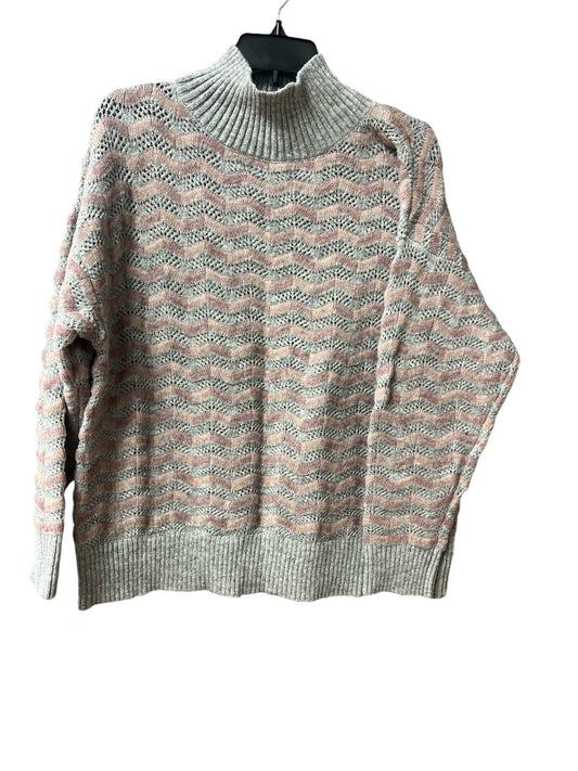 Sweater By Liz Claiborne In Grey & Pink, Size: Xl