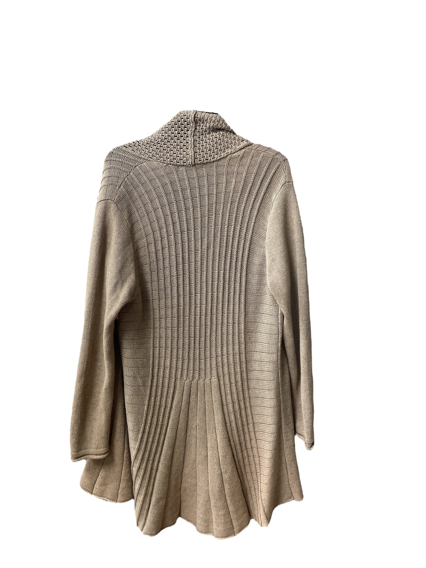 Sweater Cardigan By Ny Collection In Tan, Size: Xl