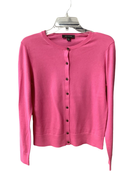 Sweater Cardigan By Ann Taylor In Pink, Size: M