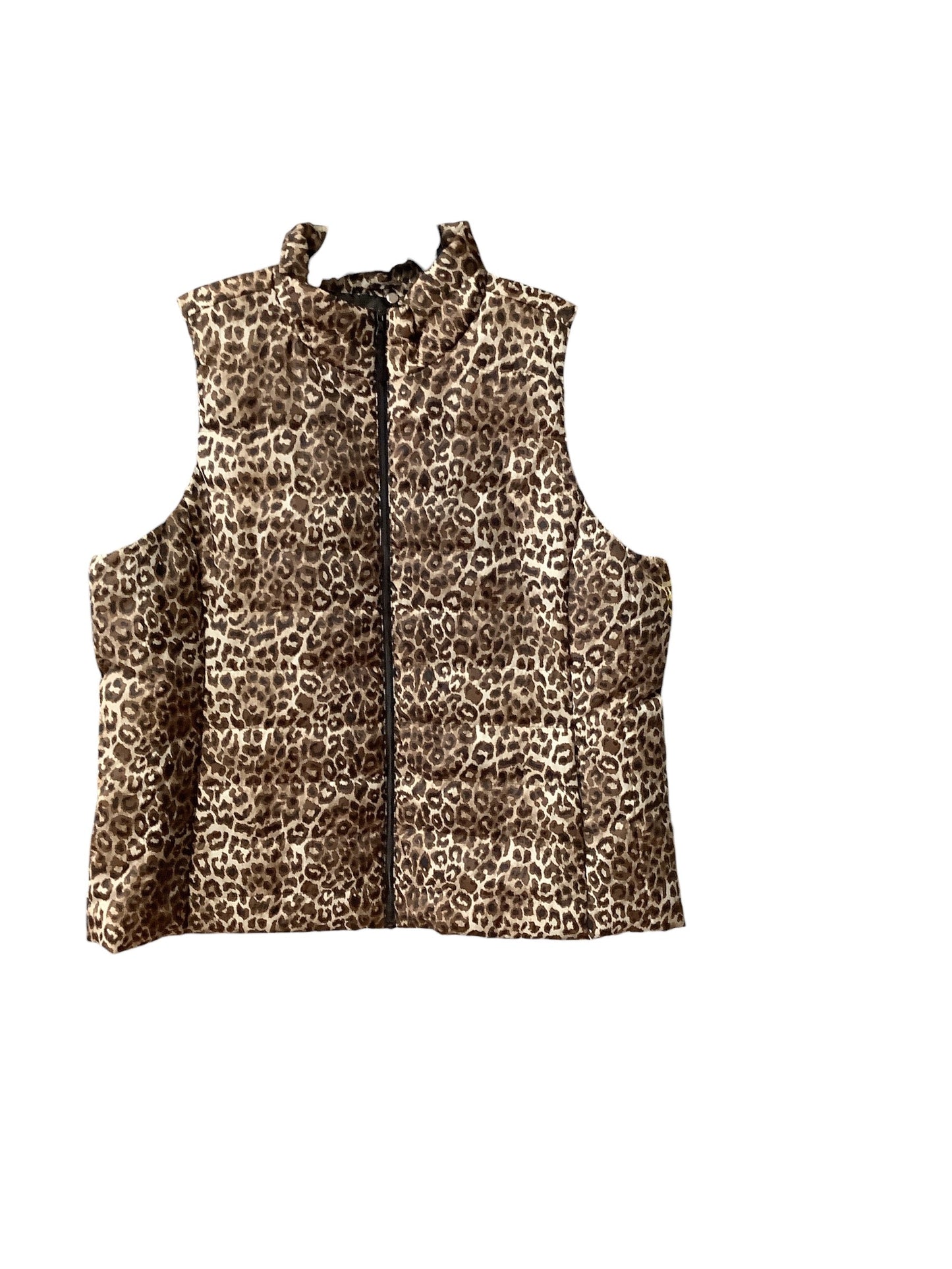 Vest Puffer & Quilted By Rafaella In Animal Print, Size: 2x