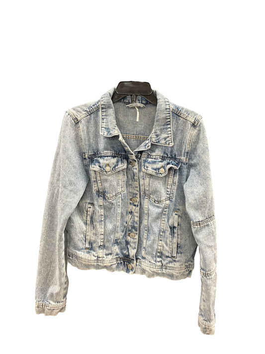 Jacket Denim By Free People In Blue Denim, Size: L