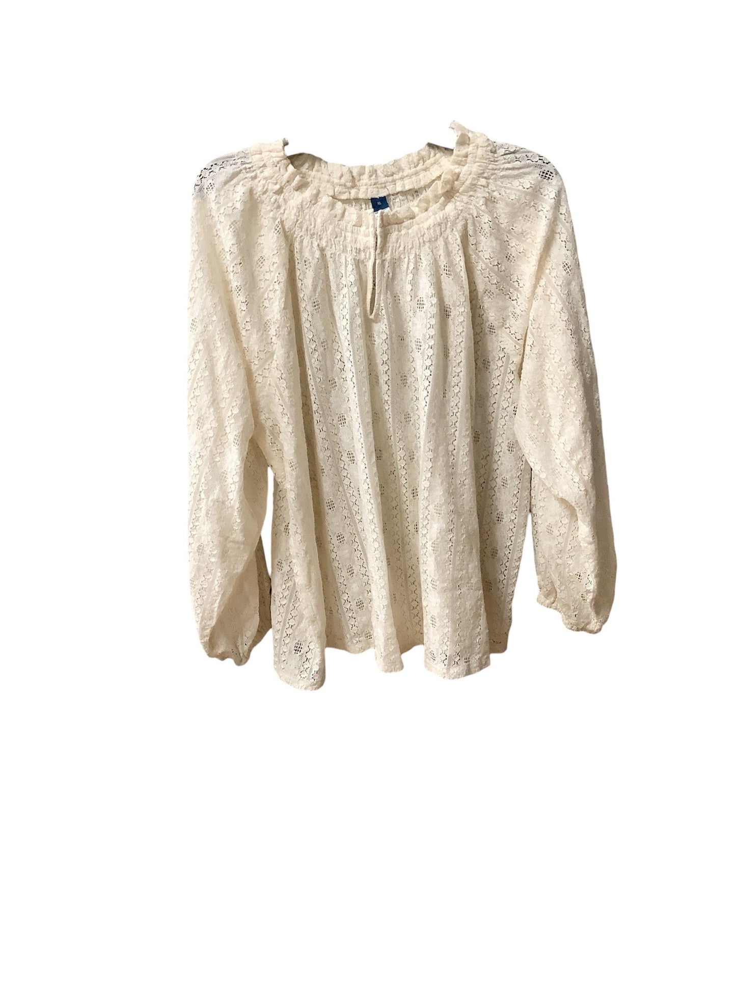 Top Long Sleeve By Old Navy In Cream, Size: Xl