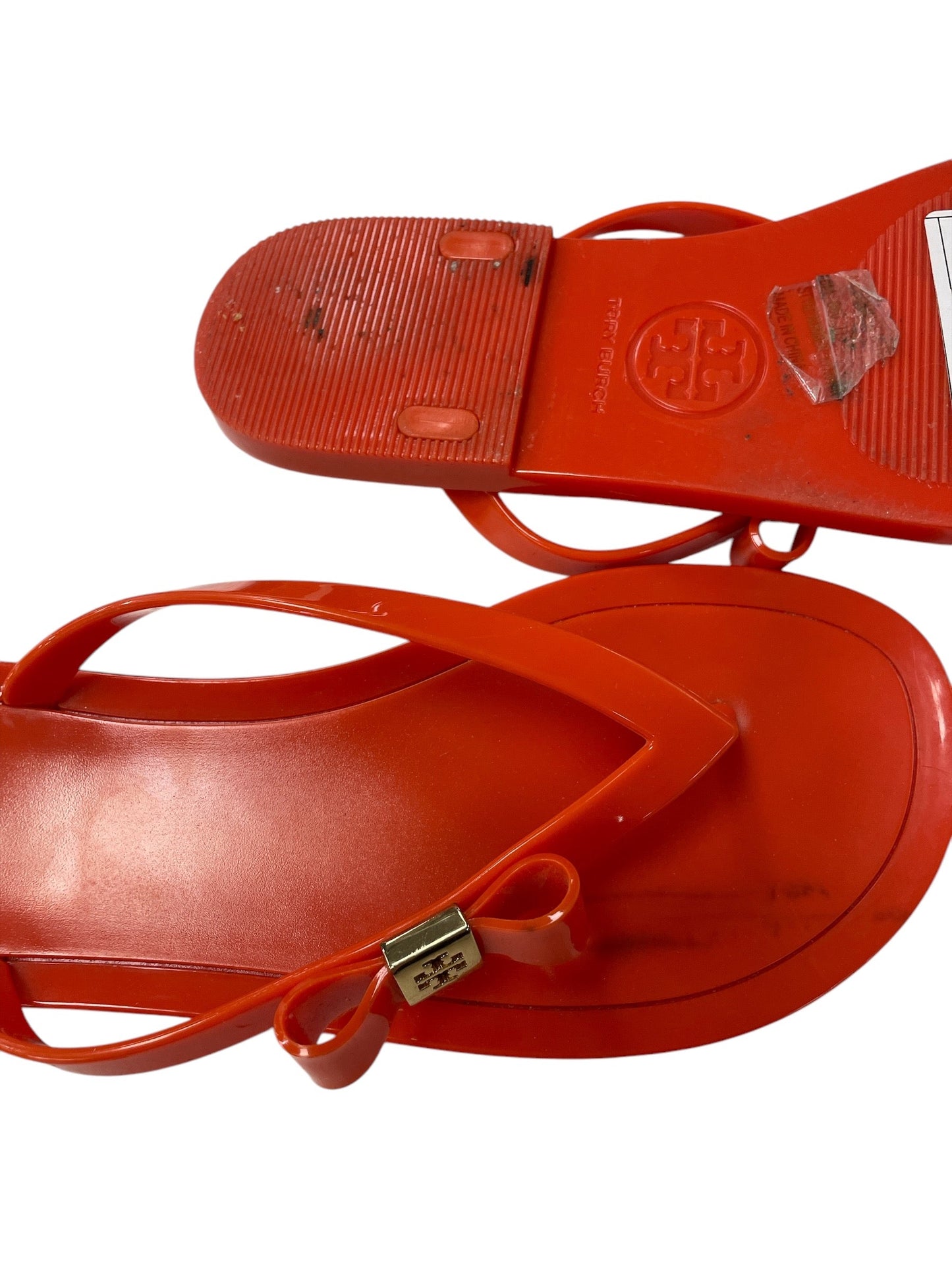 Sandals Designer By Tory Burch In Orange, Size: 9