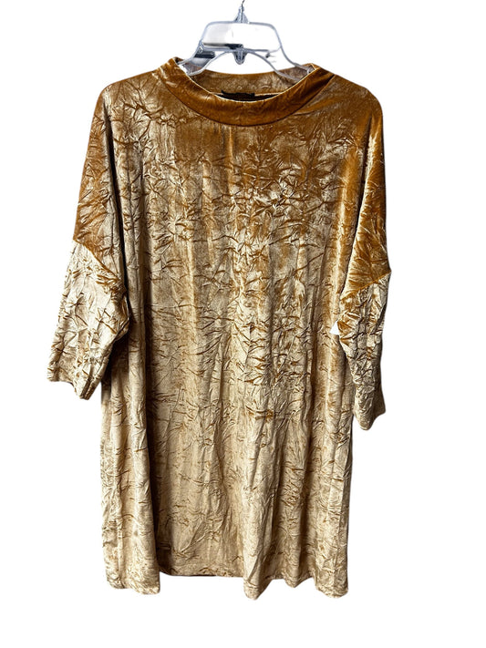 Dress Casual Short By Zara Women In Gold, Size: L