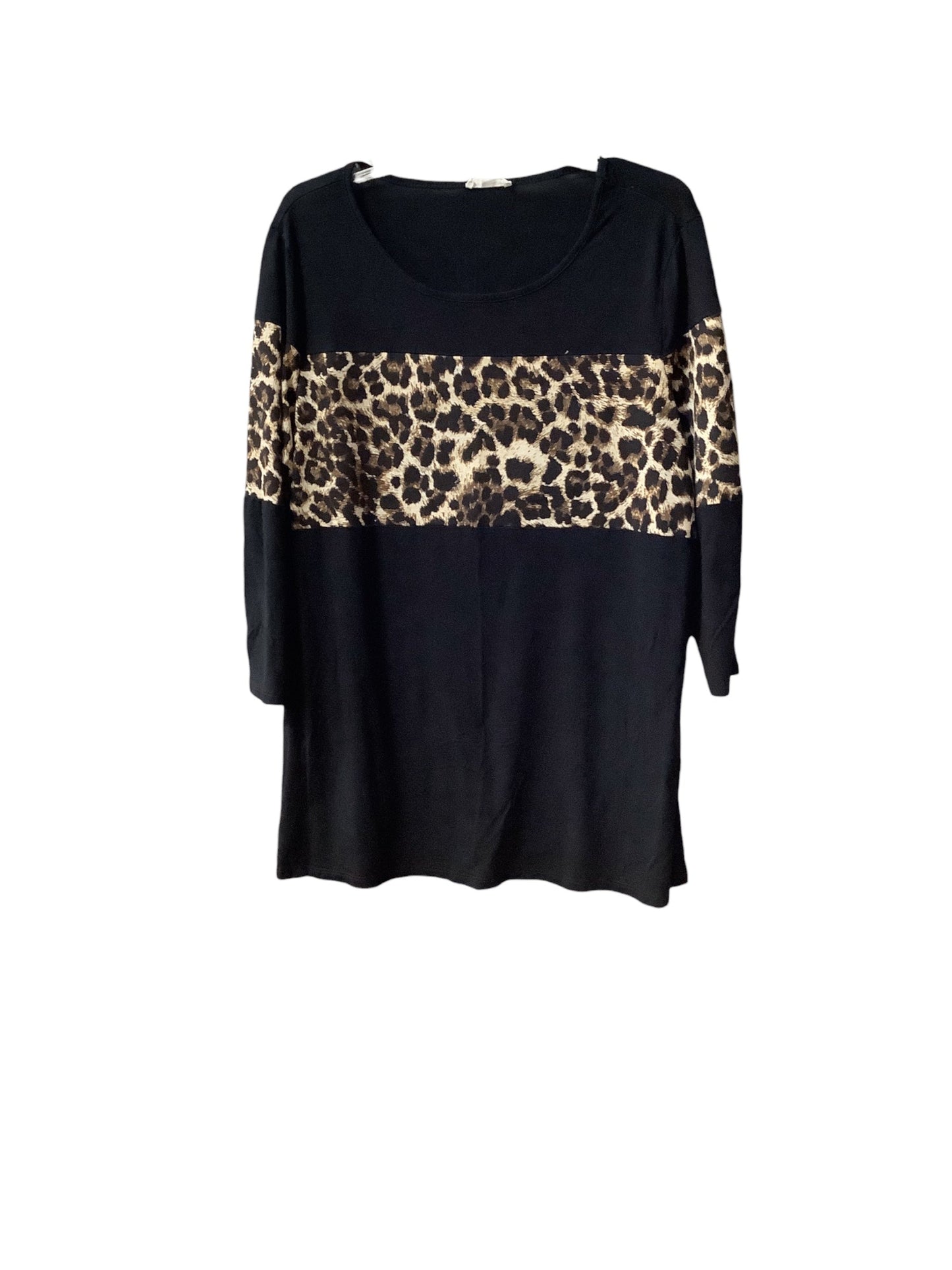 Top Long Sleeve Basic By Cme In Animal Print, Size: 2x