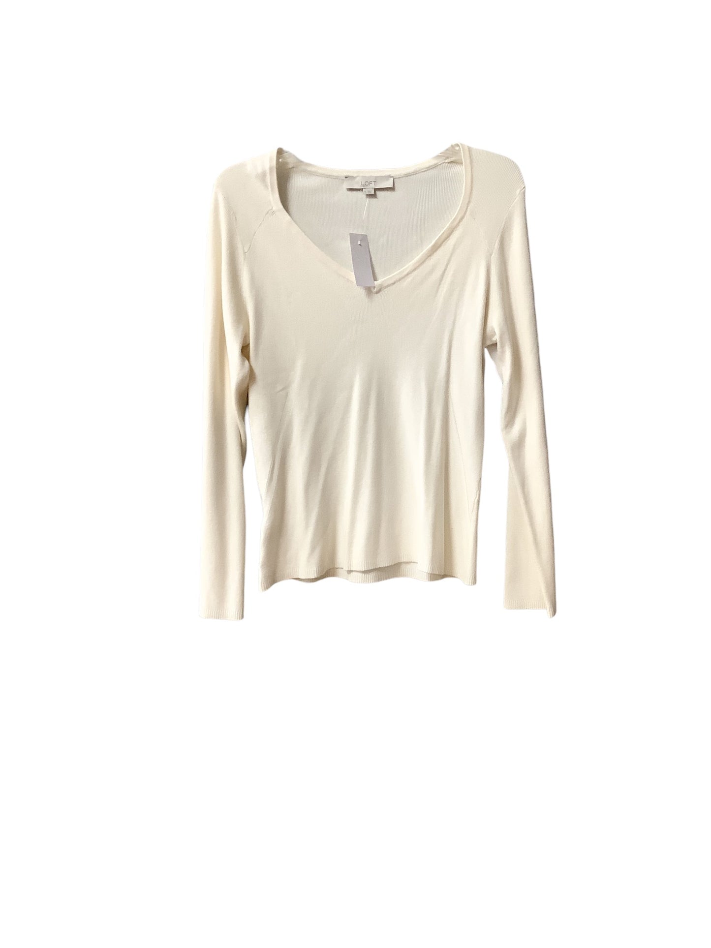 Top Long Sleeve By Loft In Cream, Size: Xl