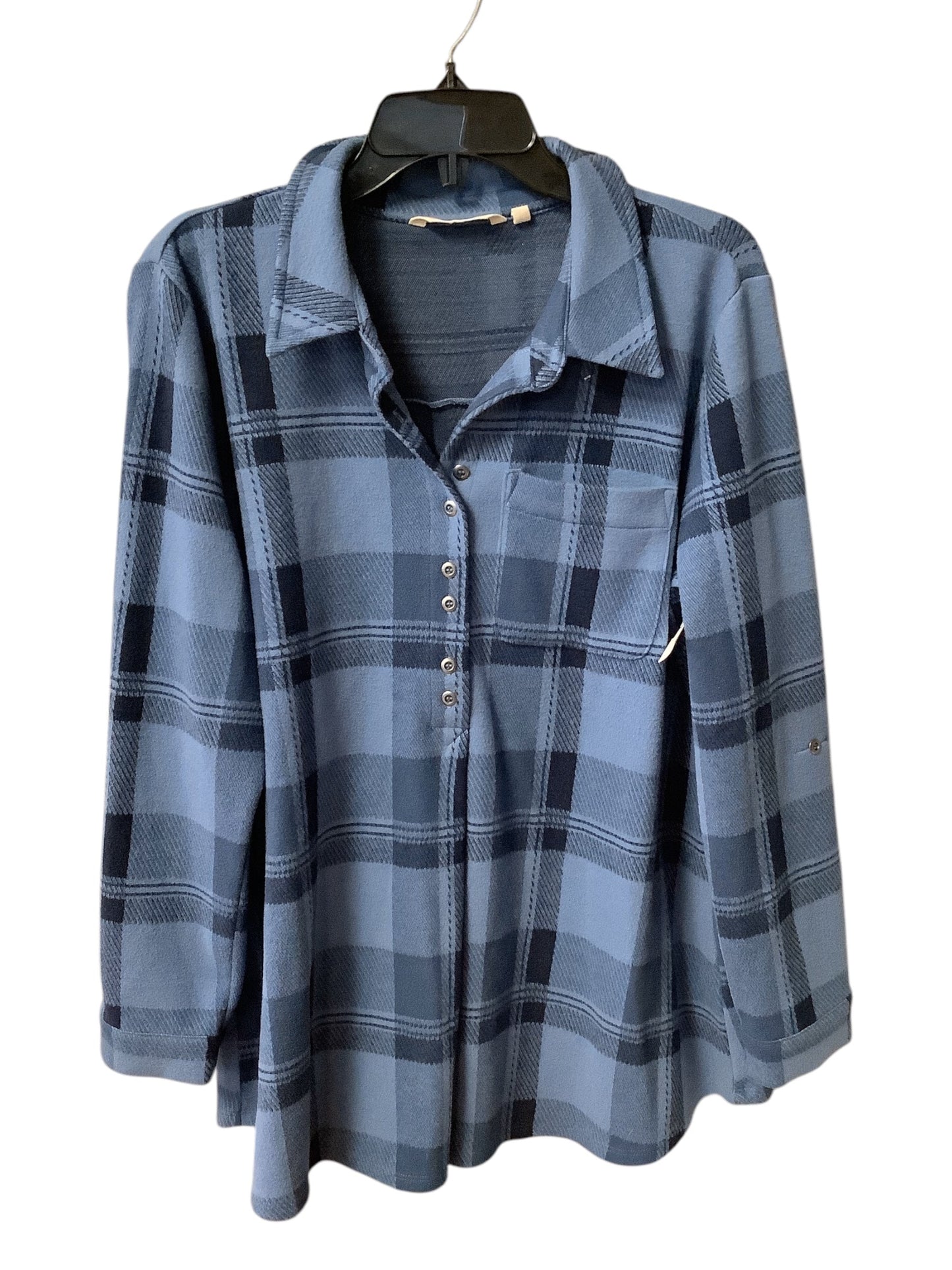 Top Long Sleeve By Soft Surroundings In Plaid Pattern, Size: M