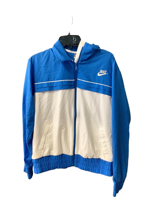 Athletic Jacket By Nike Apparel In Blue & White, Size: Xl