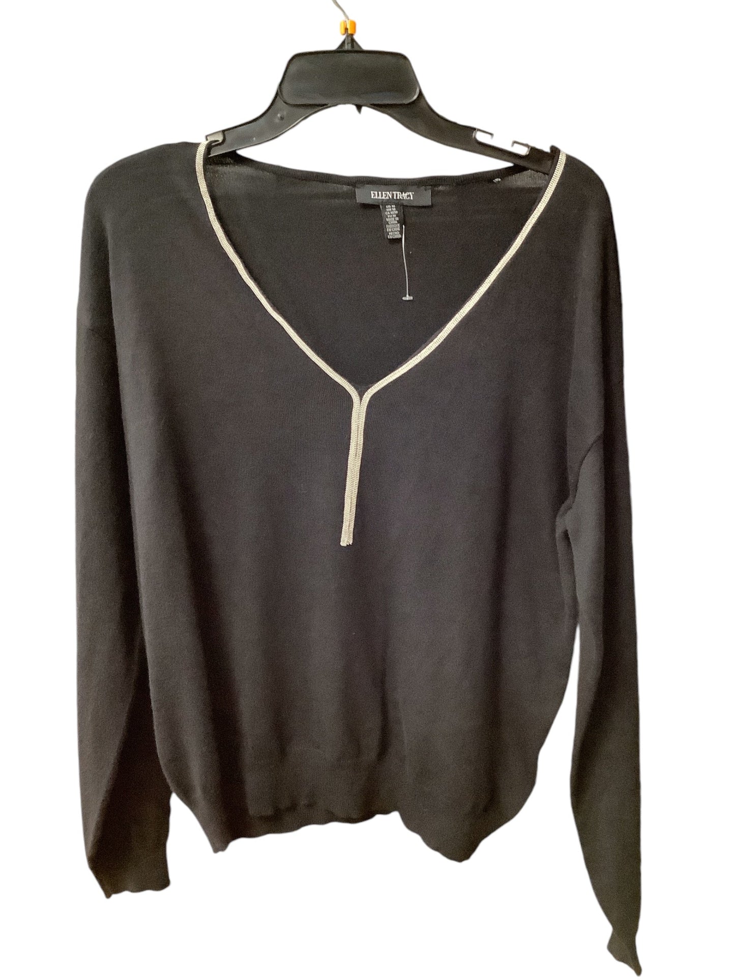 Top Long Sleeve By Ellen Tracy In Black, Size: M