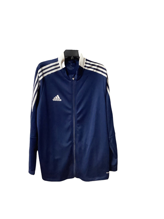 Athletic Jacket By Adidas In Blue, Size: 3x