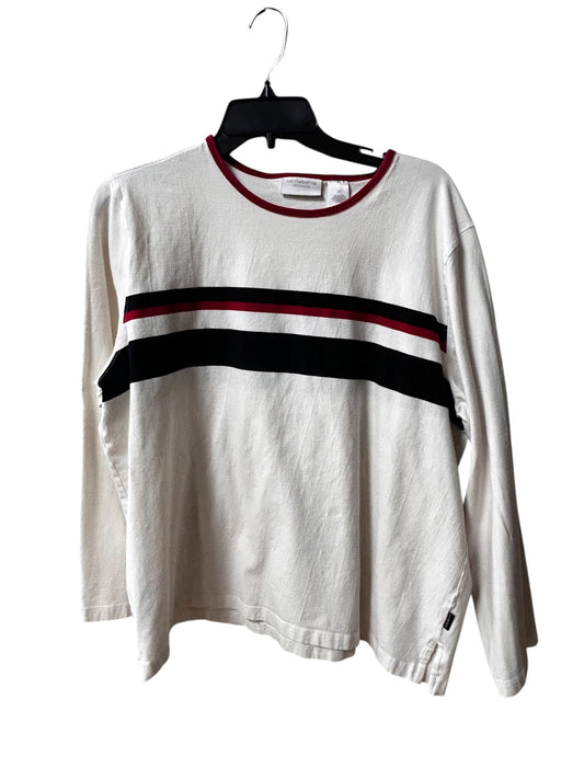 Top Long Sleeve Basic By Liz Claiborne In White Red, Size: 22