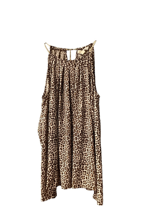 Leopard Print Top Long Sleeve Designer Michael By Michael Kors, Size M