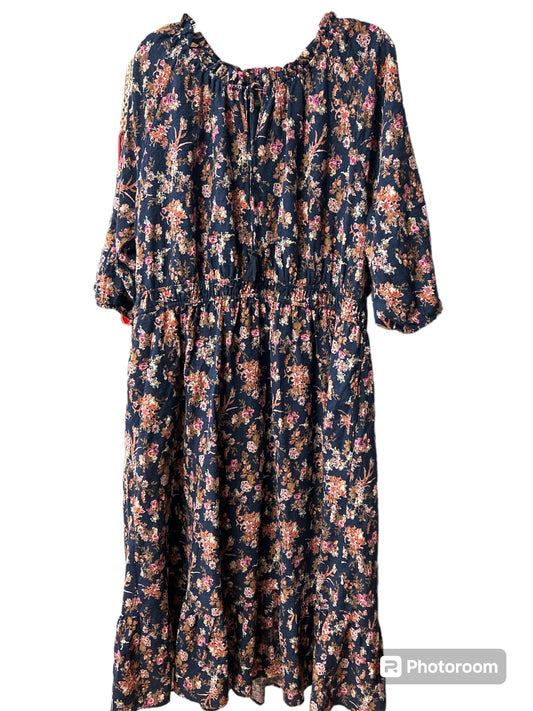 Floral Print Dress Designer Frye, Size 2x