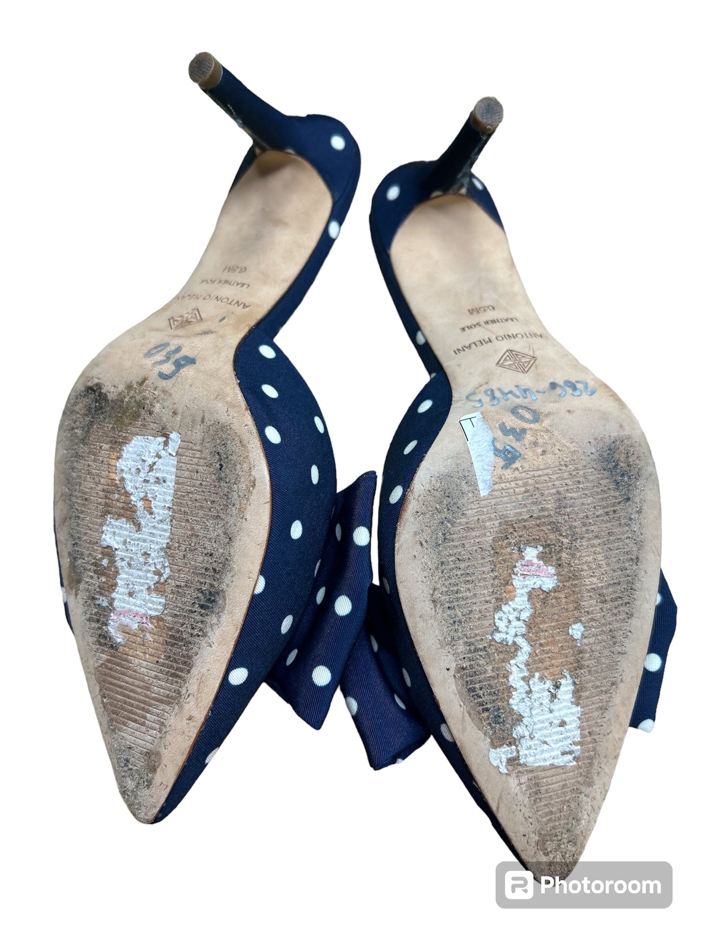 Polkadot Pattern Shoes Heels Stiletto Antonio Melani, Size 6.5