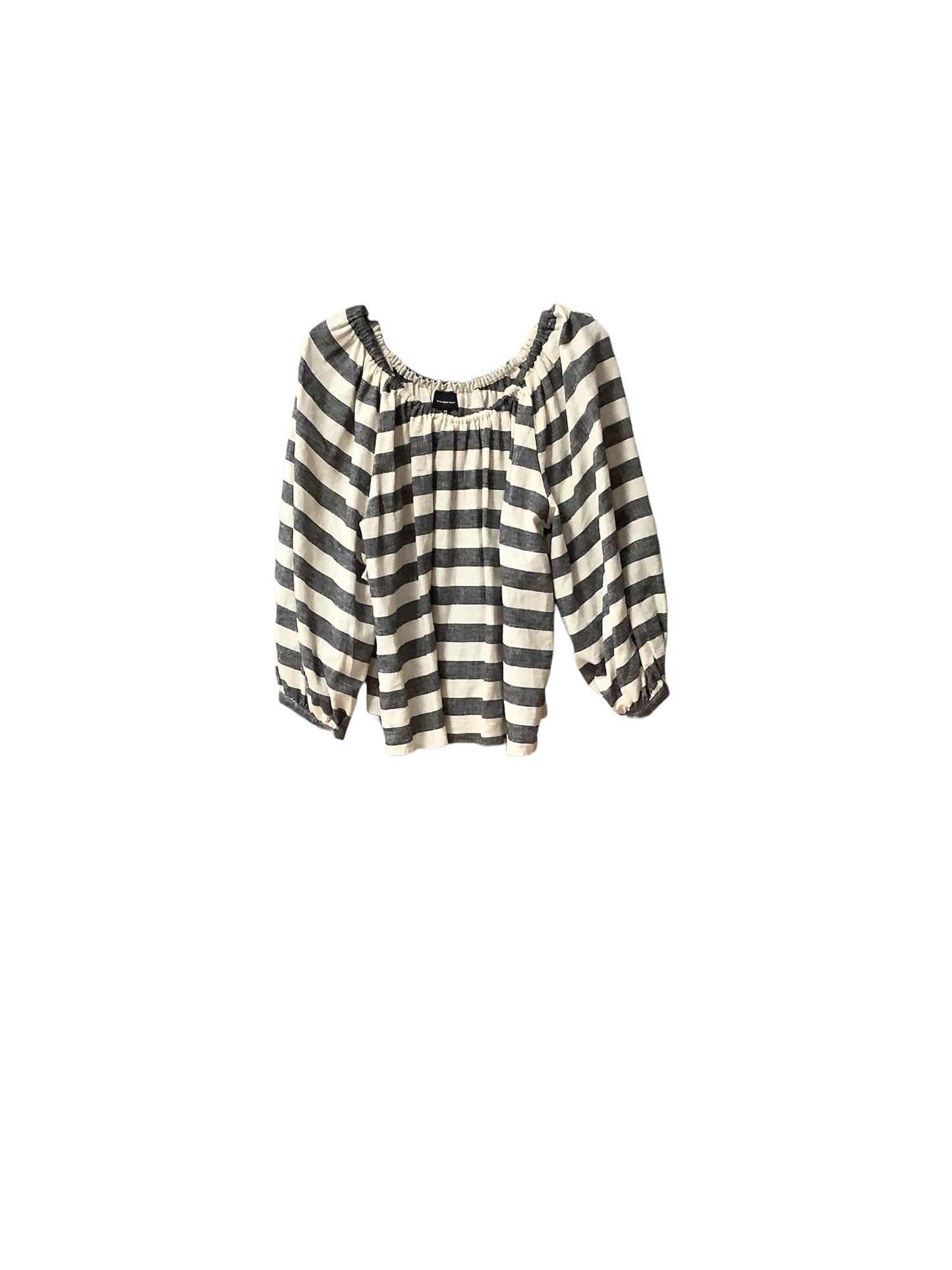 Top Long Sleeve By Who What Wear In Striped Pattern, Size: M