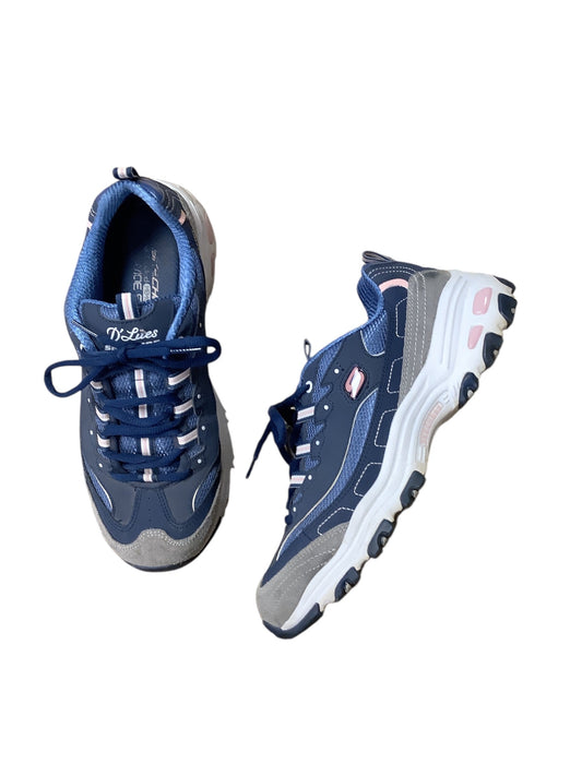 Shoes Athletic By Skechers In Blue & Grey, Size: 9.5