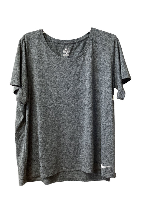 Athletic Top Short Sleeve By Nike Apparel In Grey, Size: 2x