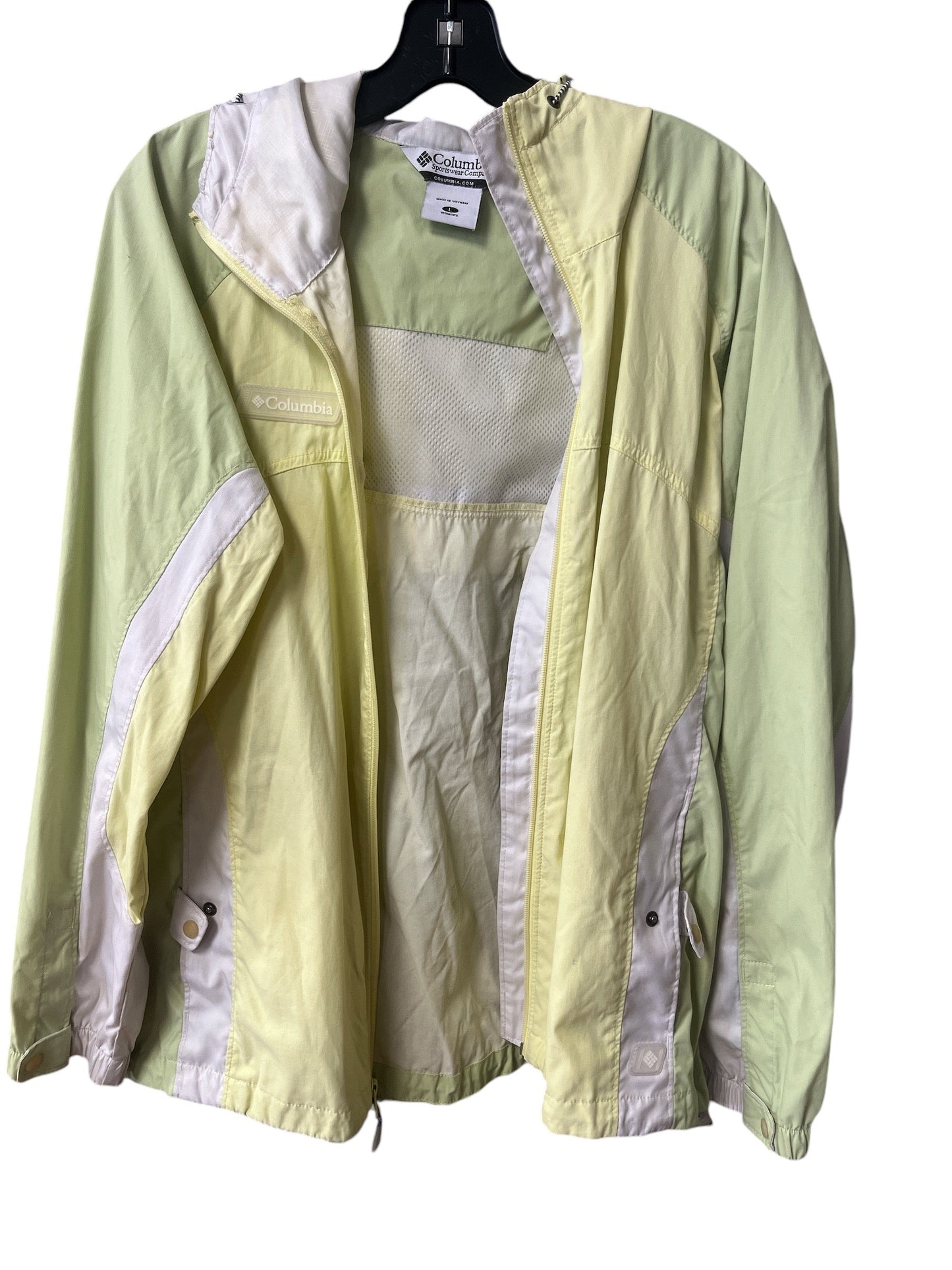 Jacket Windbreaker By Columbia In Green, Size: L