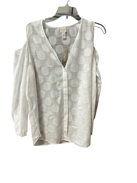 Top Long Sleeve By Chicos In White, Size: L