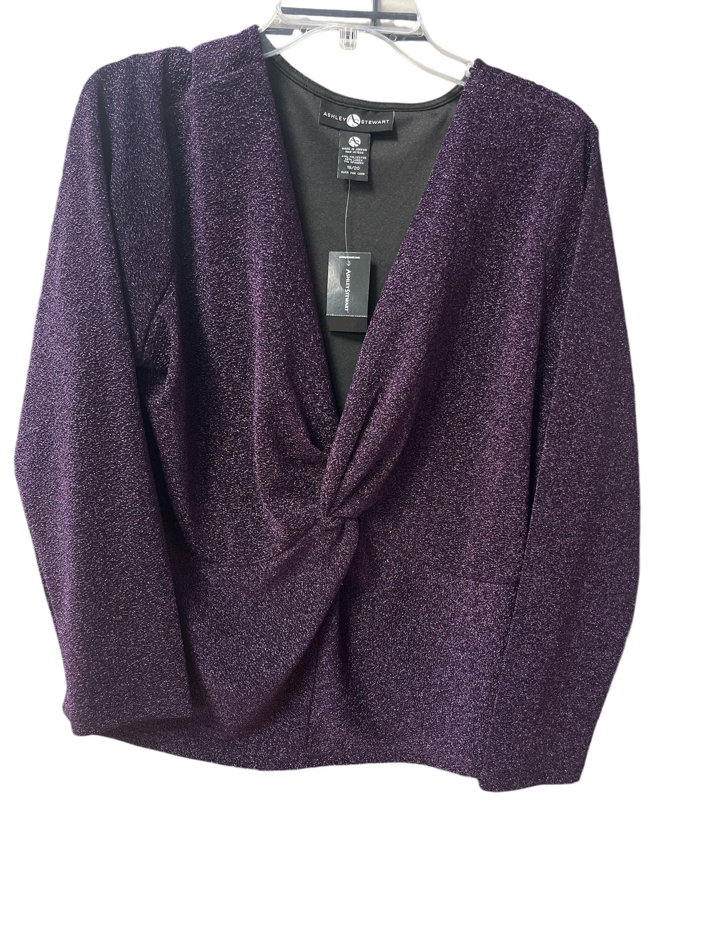 Top Long Sleeve By Ashley Stewart In Purple, Size: 18