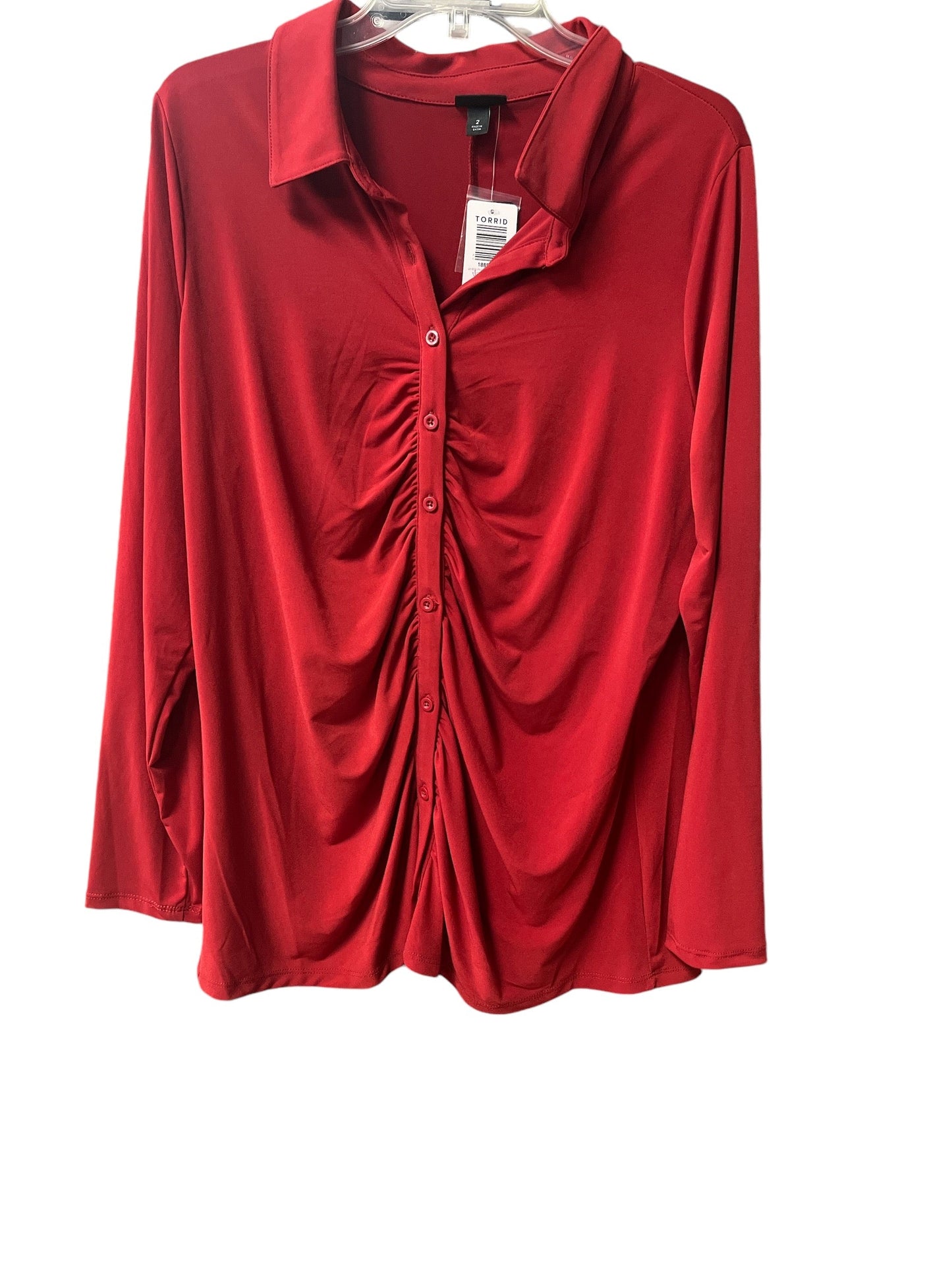 Top Long Sleeve By Torrid In Red, Size: 2x