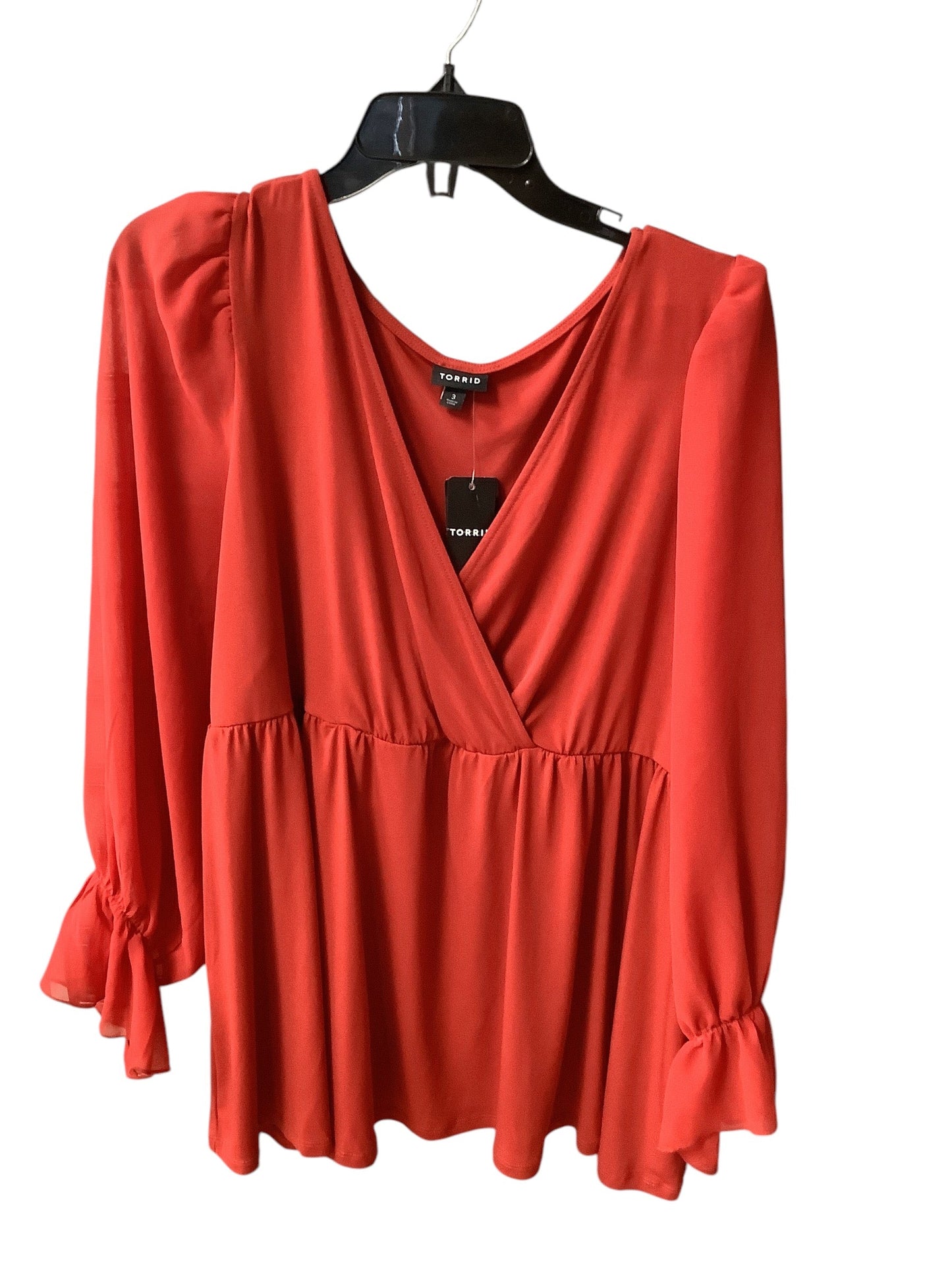 Top Long Sleeve By Torrid In Red, Size: 2x