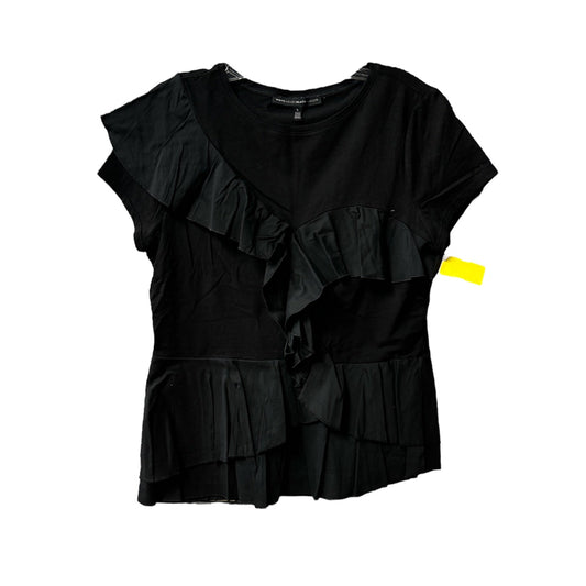 Top Short Sleeve By White House Black Market In Black, Size: L