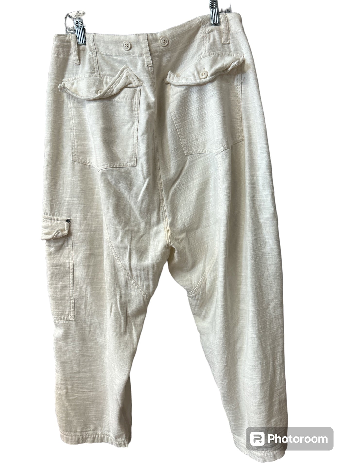 White Pants Linen Free People, Size M