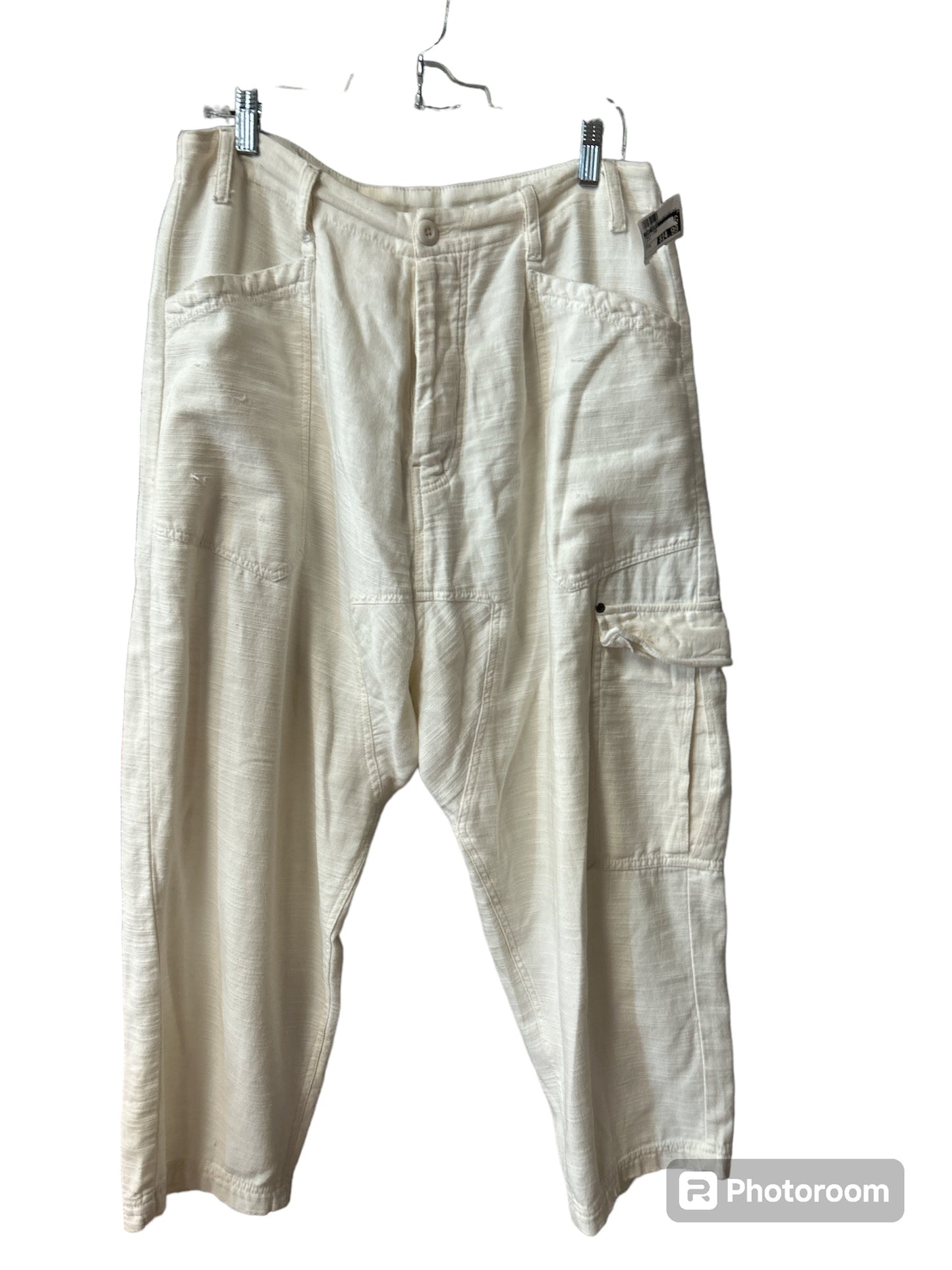 White Pants Linen Free People, Size M