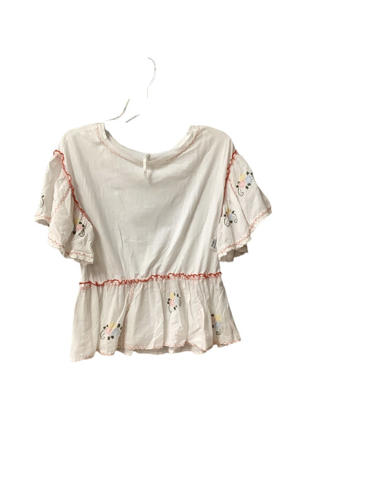 White Top Short Sleeve Anthropologie, Size Xs