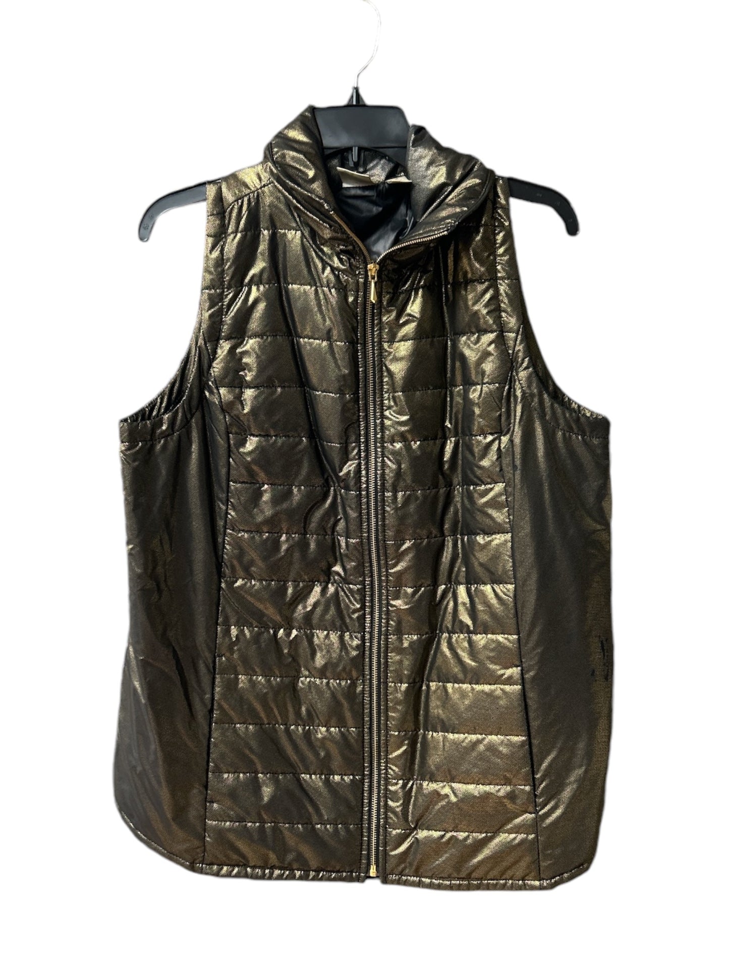 Vest Puffer & Quilted By Chicos In Gold, Size: L