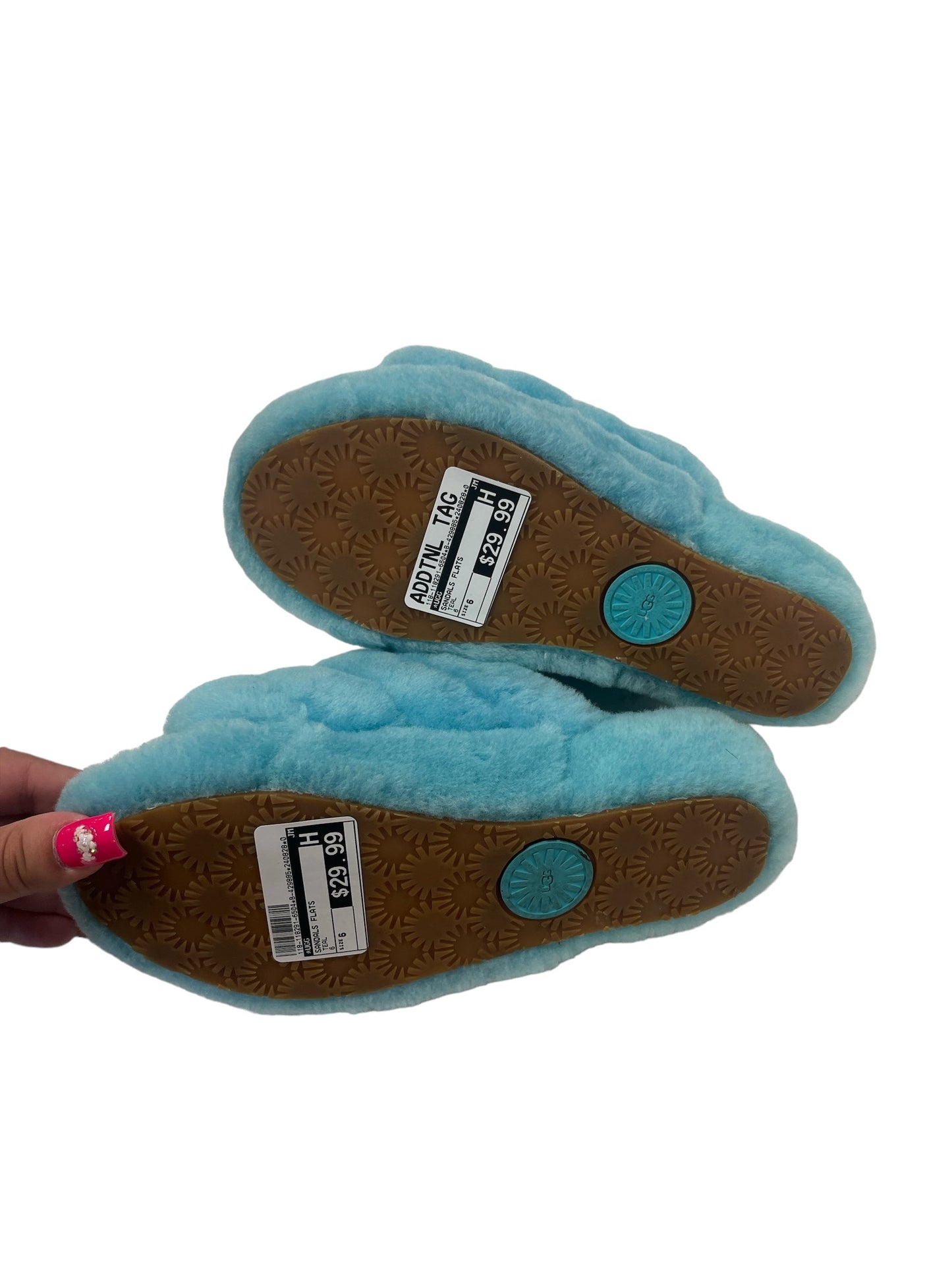 Sandals Flats By Ugg In Teal, Size: 6