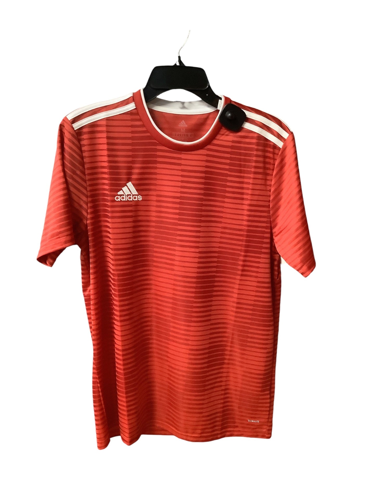 Athletic Top Short Sleeve By Adidas In Red, Size: M