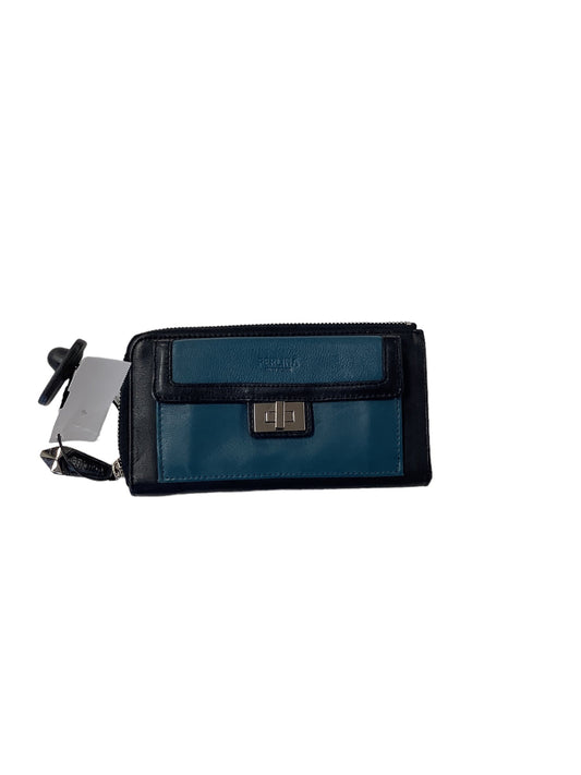 Black & Blue Wallet Leather Perlina, Size Medium