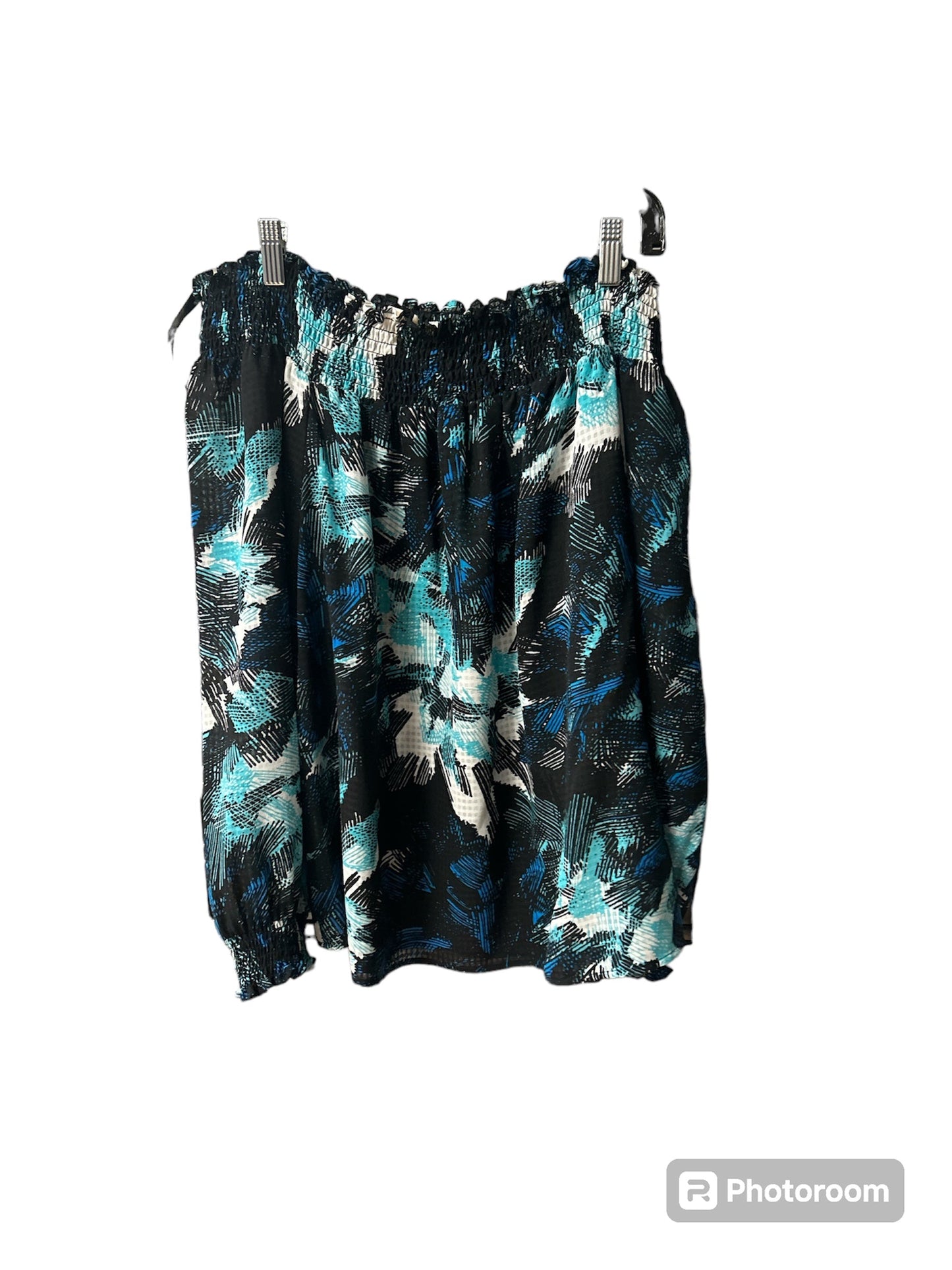Blue Top Long Sleeve Designer Michael By Michael Kors, Size L