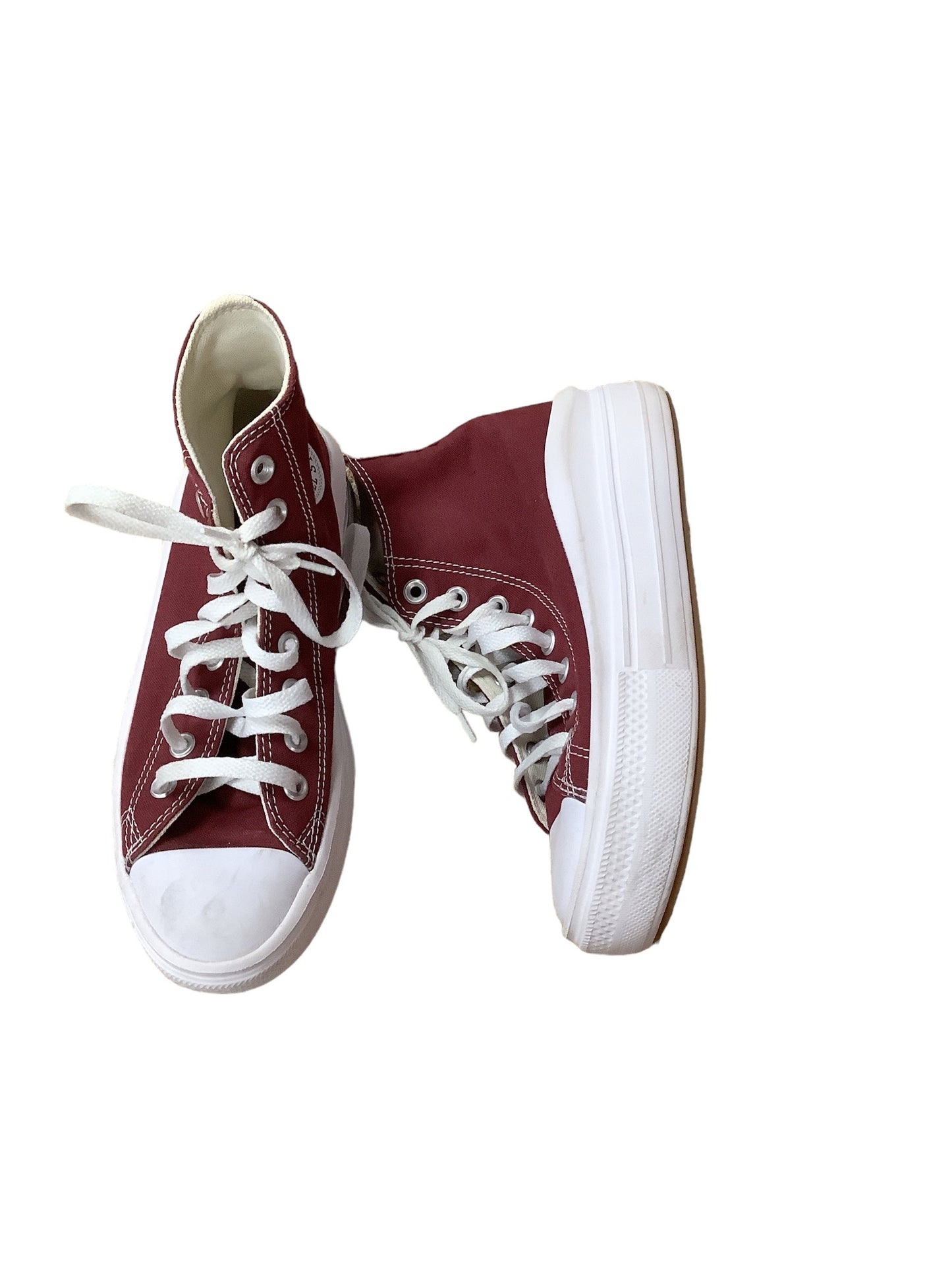 Red Shoes Sneakers Platform Converse, Size 8