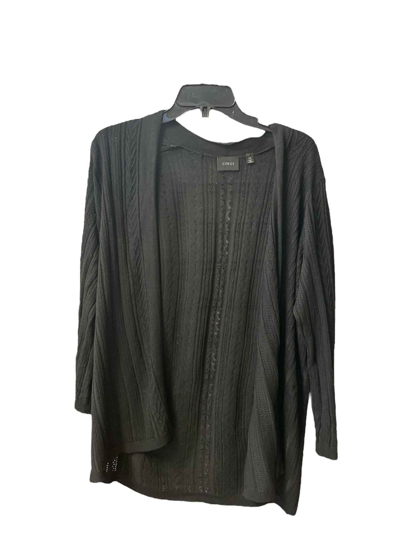 Cardigan By Clothes Mentor In Black, Size: 1x