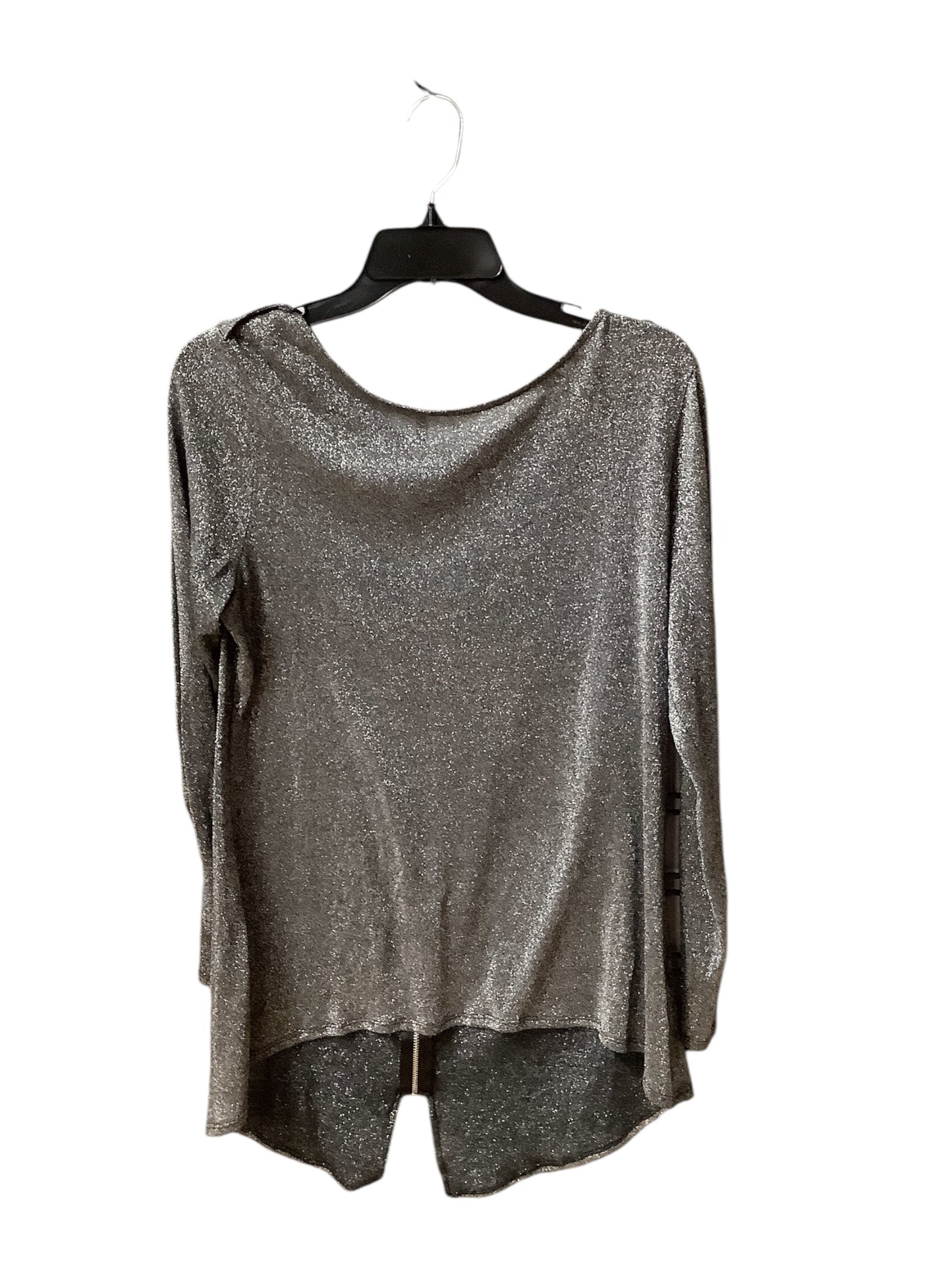 Top Long Sleeve By Calvin Klein In Silver, Size: L