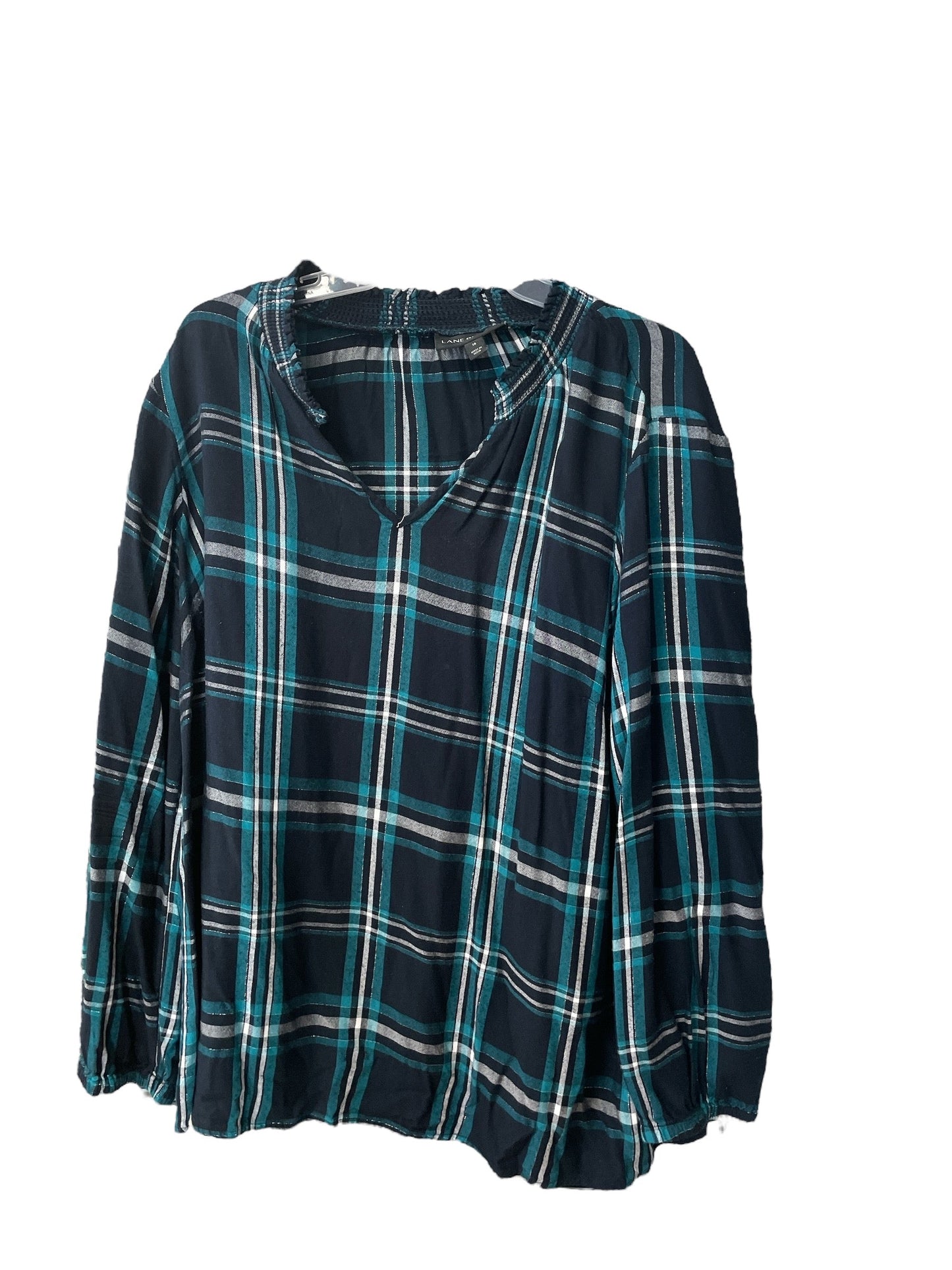 Top Long Sleeve By Lane Bryant In Plaid Pattern, Size: 1x