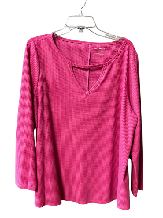 Top Long Sleeve Basic By Lane Bryant In Pink, Size: 1x