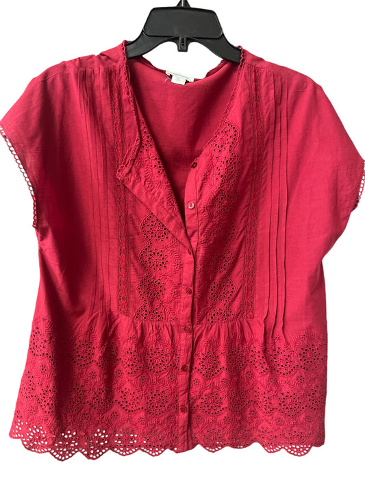 Top Short Sleeve By Sundance In Red, Size: Xs