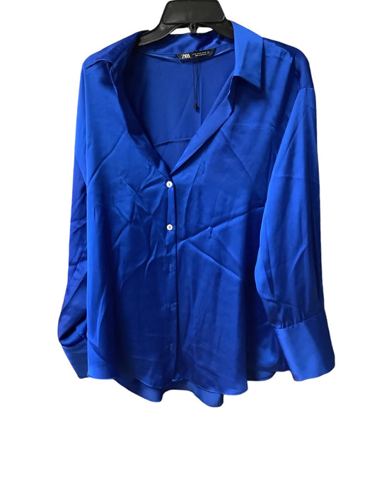 Top Long Sleeve By Zara In Blue, Size: Xl