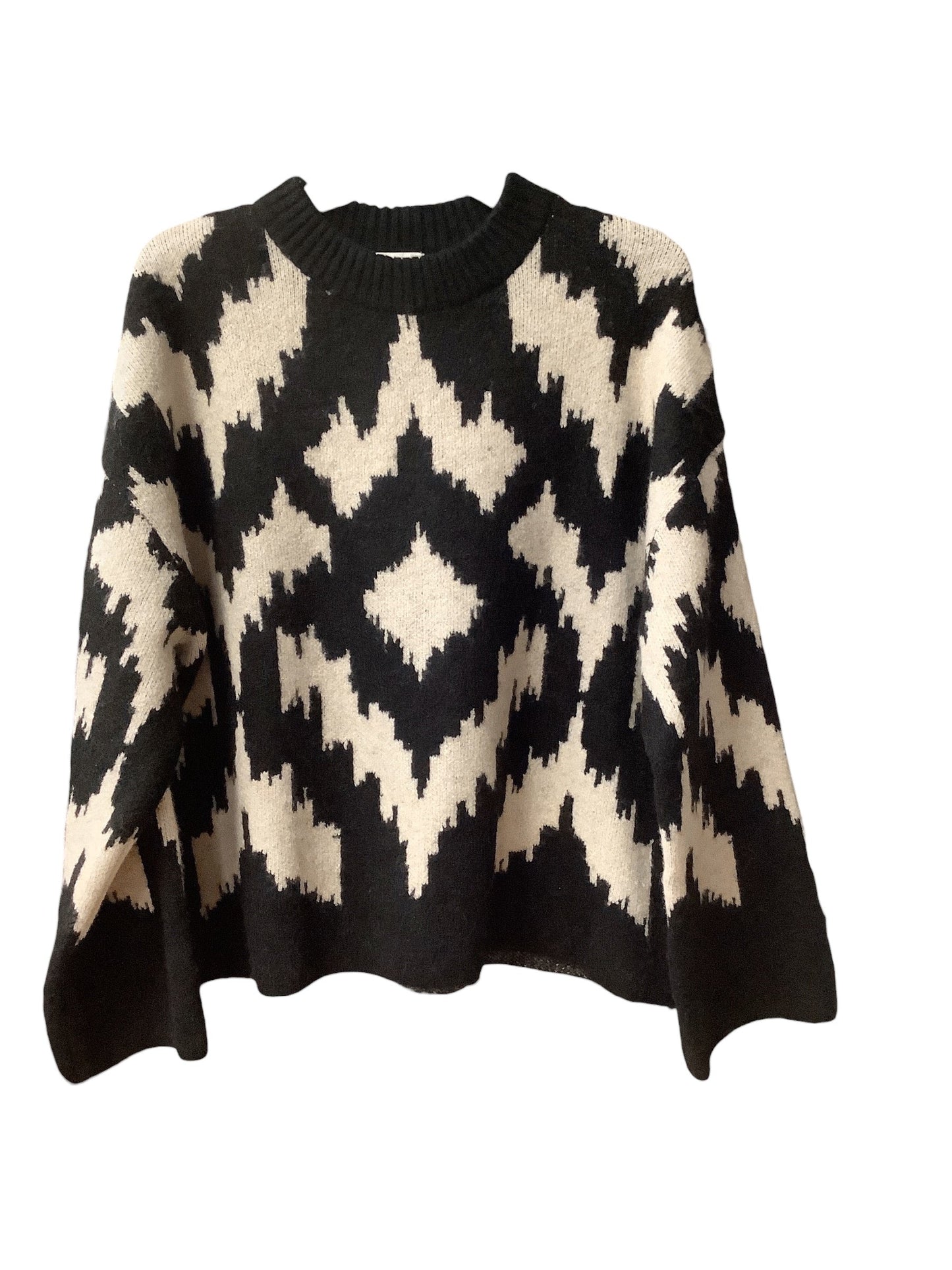 Sweater By H&m In Black & White, Size: L