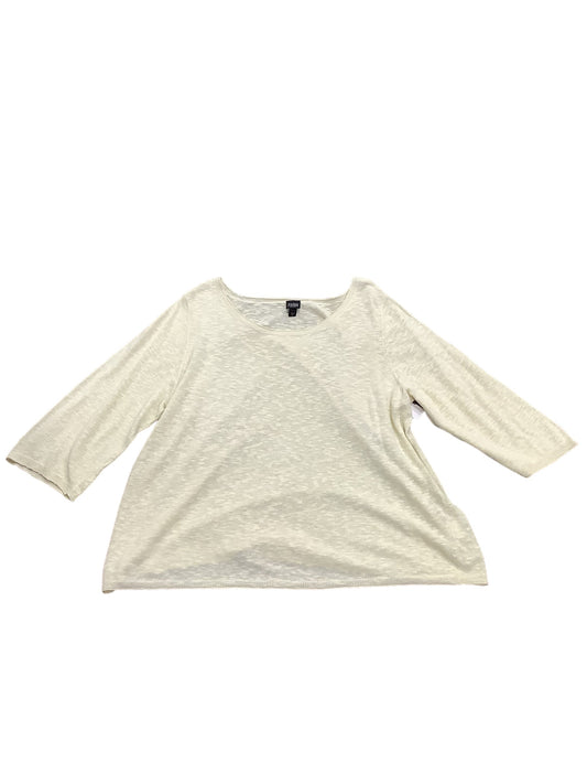 Top 3/4 Sleeve Basic By Eileen Fisher In Yellow, Size: 3x