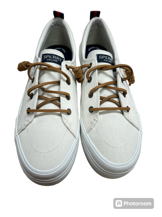 White Shoes Sneakers Sperry, Size 10