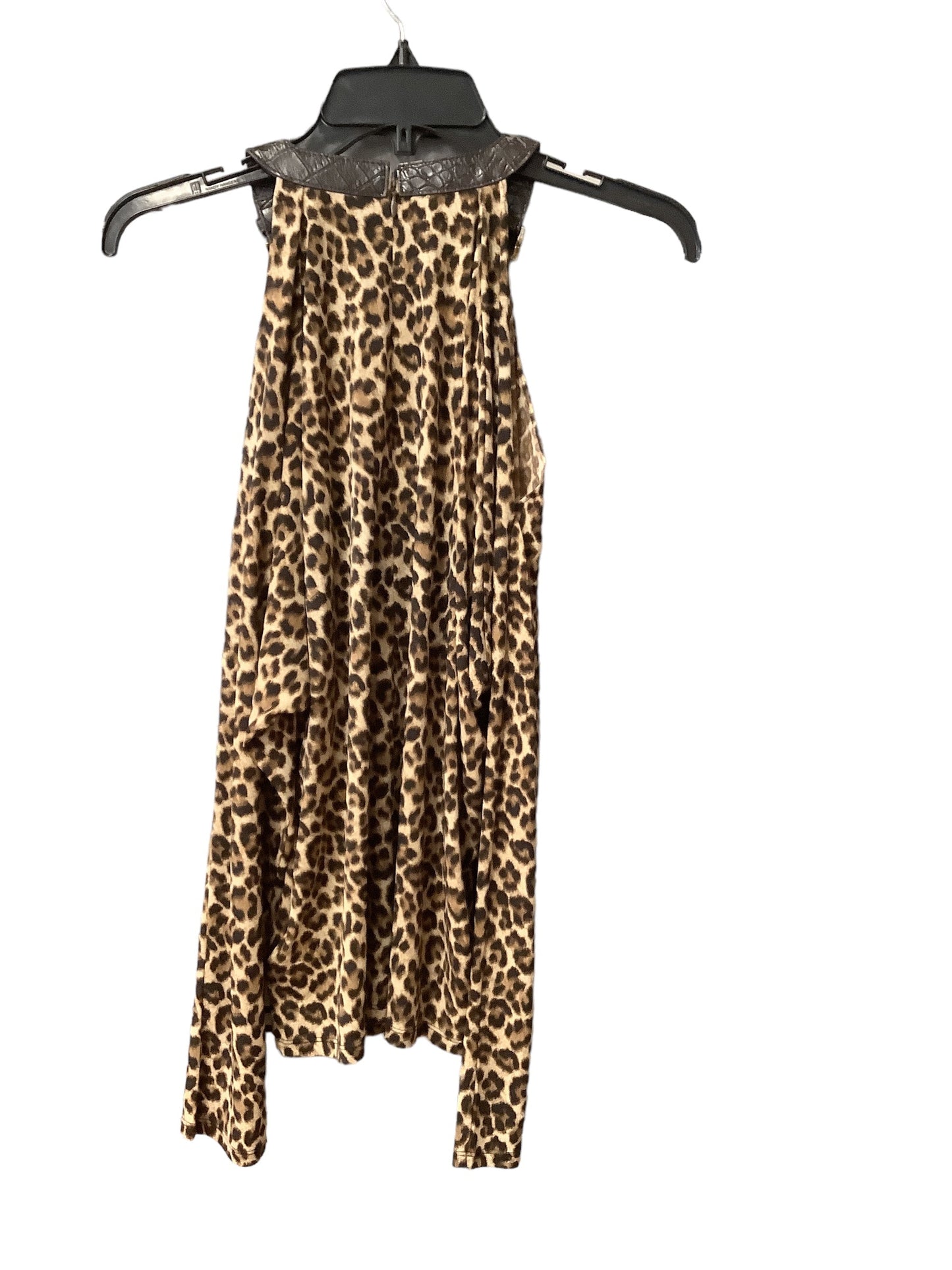 Leopard Print Top Long Sleeve Designer Michael By Michael Kors, Size S