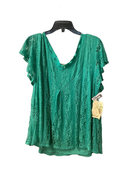 Top Short Sleeve By One World In Green, Size: 2x